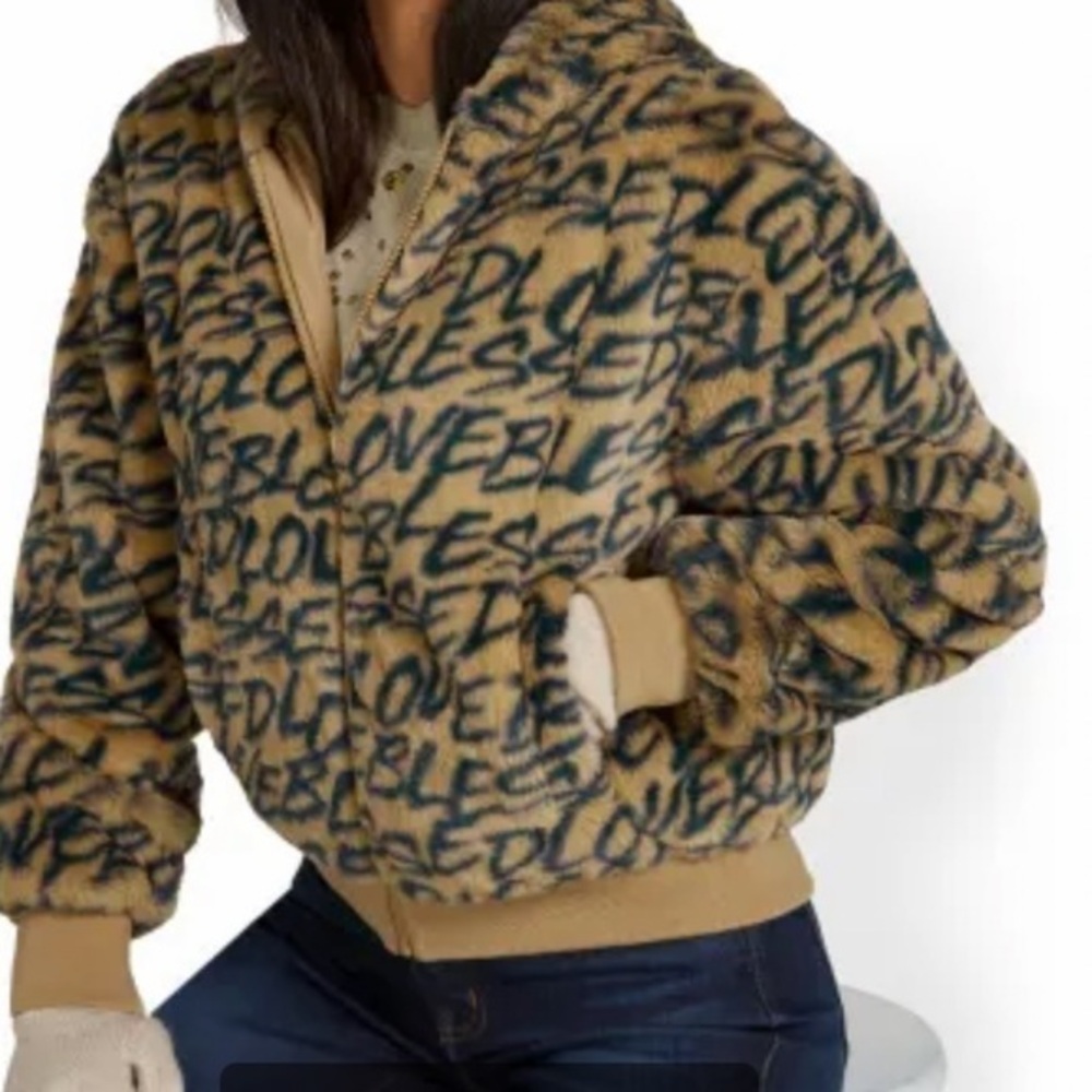 NWT $99 Reversible Hooded Faux-Fur Jacket, Woman’s, NY&CO size L